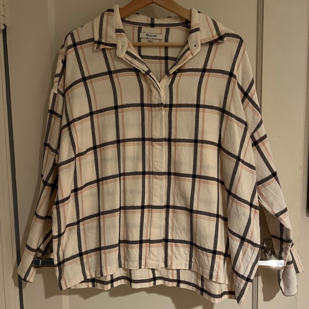 Madewell Bromley Flannel Plaid Long Sleeve Shirt